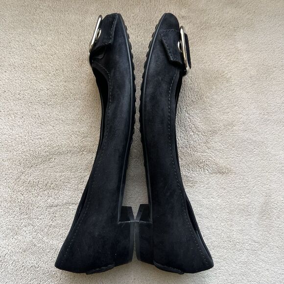 The Original Car Shoe By Prada Black Suede Leather Ballet Flats Women EU 38 US 8 - Picture 6 of 16